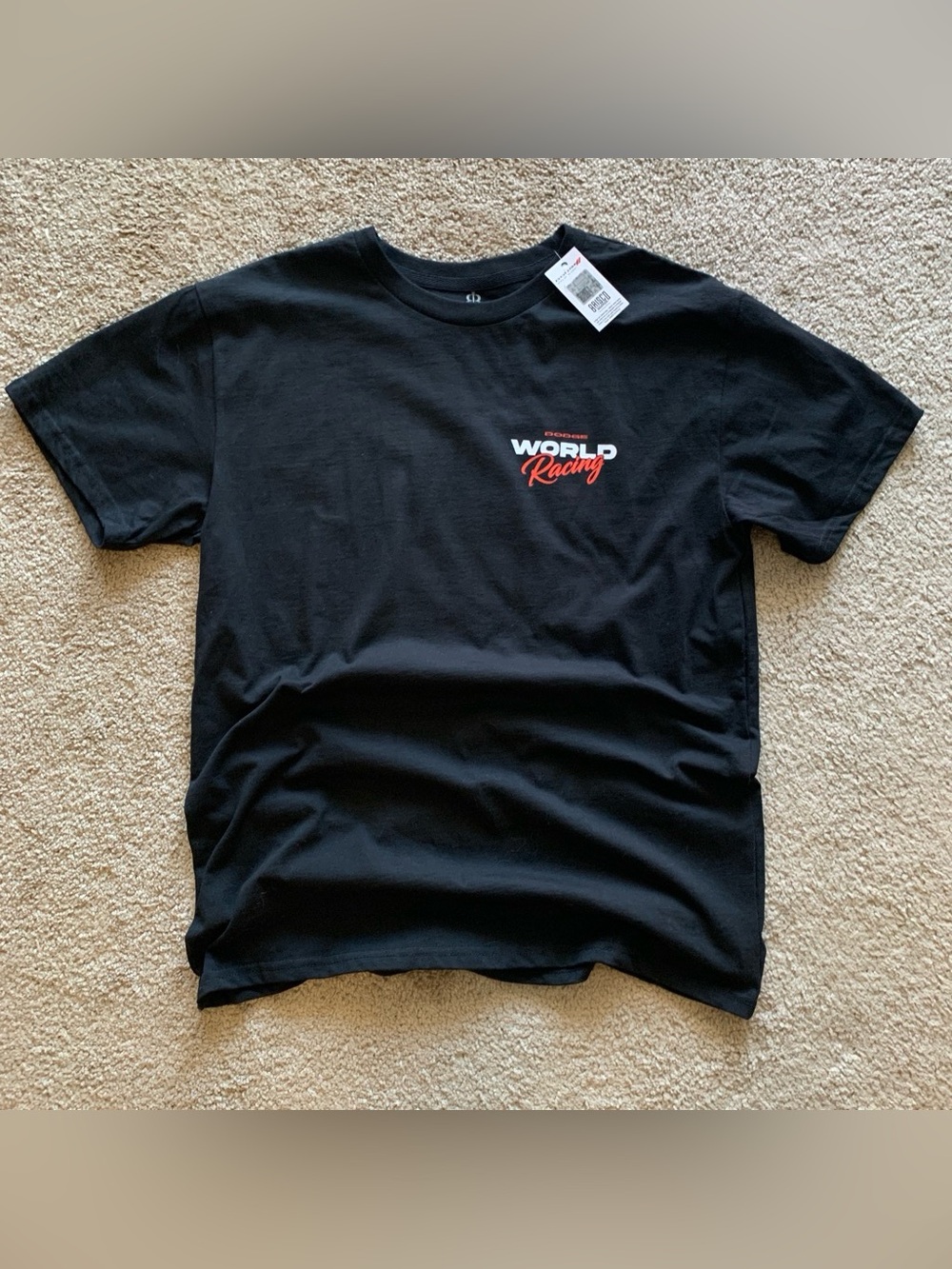 & Other Stories Black T-Shirt with Red 'World Racing' Print